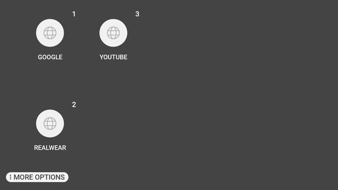 The Web Apps list showing three numbered web applications