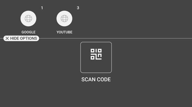 The More Options panel in Web Apps, showing the Scan Code control