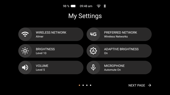 The My Settings grid with the Power Options tile