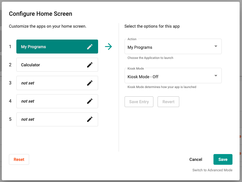 Device Home Screen Configuration